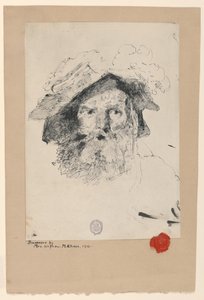 Huvudet av en skäggig man av William Merritt Chase