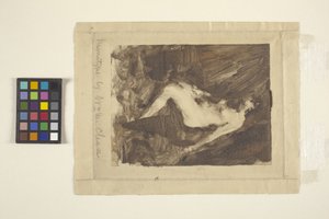 Sittande naken (monotyp) av William Merritt Chase