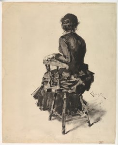 Kvinna Sittande av William Merritt Chase