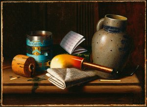Stilleben med tre slott Tobak av William Michael Harnett