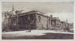 Utsikt över Newgate Prison, Old Bailey, från Newgate Street, City of London, c1900
