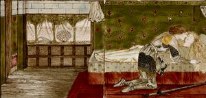 Sexton brickor bildar åtta illustrationer av berättelsen om "Briar Rose", 1862-1865. Artister: William Morris, Sir Edward Coley Burne-Jones.