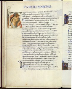 Cassandra bunden, sida 44 från Virgils "Aeneid" av William Morris