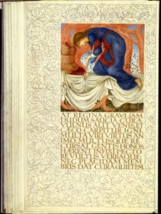 Dido knivhugger sig själv, öppningen av bok IV av Virgils "Aeneid" av William Morris