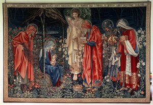 Tillbedjan av Magi. Gobeläng från William Morris (1834-1896) verkstad av William Morris