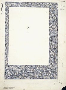 Originalritning för en helsideskant av William Morris