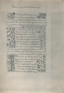 Sida från The Story of the Dwellers of Eyr, 1871. av William Morris