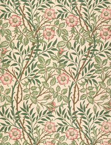 "Sweet Briar" design för tapeter, tryckt av John Henry Dearle (1860-1932) 1917 av William Morris