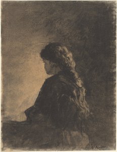 Sittande flicka av William Morris Hunt