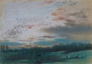 Moren och de förkrympta träden vid solnedgången av William Mulready