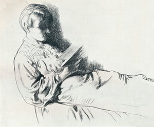 Teckning i sangvinsk, c1900-talet 1932