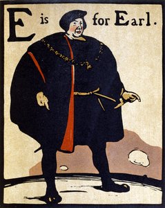 E är för Earl, illustration från "An Alphabet", publicerad av William Heinemann av William Nicholson