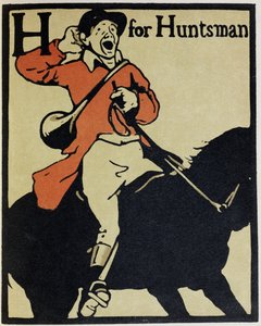 H är för Huntsman, illustration från "An Alphabet", publicerad av William Heinemann av William Nicholson