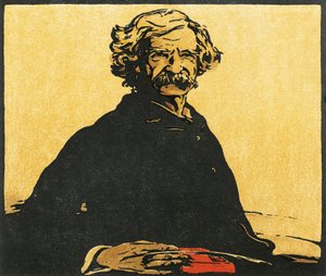Porträtt av Mark Twain (teckning) av William Nicholson