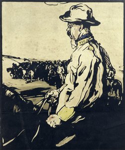 President Theodore Roosevelt, illustration från "Twelve Portraits", publicerad 1899 (handfärgat träblock) av William Nicholson