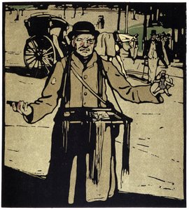 Toy Merchant, London - i "" Types of London", av William Nicholson (1872-1949), ed Floury av William Nicholson