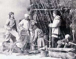Life of the Trapper i Kanada, foto av Nottman, cirka 1890. av William Notman
