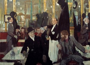 Det kungliga kaféet i London. Detalj. Målning av Sir William Orpen av William Orpen