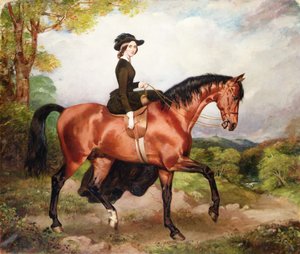 Porträtt av Mrs Thomas Conolly från Castletown Co. Kildare (olja på duk) av William Osbourne