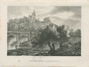 Tutbury Castle - South View: zinkograf och [tidigt 1800-tal] av RC