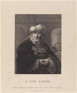 En judisk rabbin av William P. Sherlock after Rembrandt van Rijn