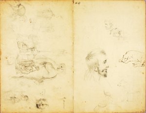 (Studier - Kristus som predikar, mannen med spjutet etc.) av William Page