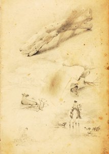 (Studier - figurer, stock, häst och ryttare etc.) av William Page