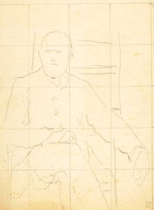 Äldre man sittande i en stol av William Page