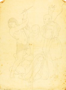 Mose, Aron och Hur på berget Horeb (påklädd studie) av William Page
