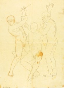 Mose, Aron och Hur på berget Horeb (aktstudie) av William Page