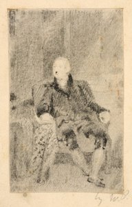 Sittande man i 1700-talsdräkt av William Page
