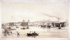 Utsikt över Greenwich över Themsen, London, c1841. av William Parrott