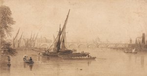 Waterloo Bridge från Garden of M. A. Taylor, Esq. av William Parrott