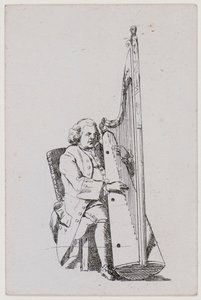 John Parry spelar harpa, c1760-1780.