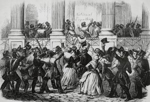 Revolution i Berlin framför William I:s palats, mars 1848, Tyskland