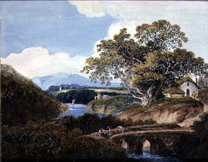 Devonshire Landscape, ca 1780 (gouache på papper)