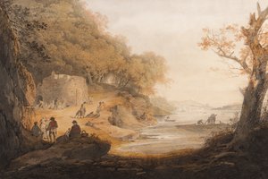 The Lime Kiln at Crabtree mittemot Saltram, Devon (bläck & wc på papper)