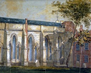 Utsikt över Temple Church, London, c1810. av William Pearson