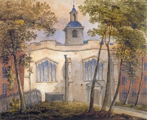 Väster utsikt över Church of St Helen, Bishopsgate, City of London, c1810
