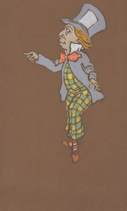 Mad Hatter kostymdesign för Alice-in-Wonderland, 1915.