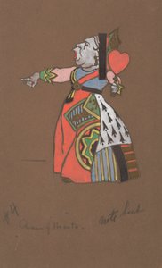 Queen of Hearts kostymdesign för Alice-in-Wonderland.