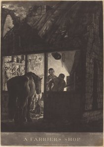 Hovslagarens butik av William Pether after Joseph Wright of Derby