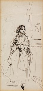 Hurrying Girl (penna och bläck) av William Powell Frith