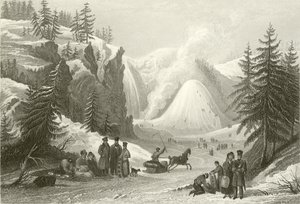 Montmorency Waterfall and Cone, nära Quebec