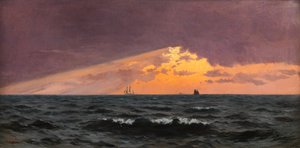 Före solnedgången kommer stormen (olja på panelen) av William Pye