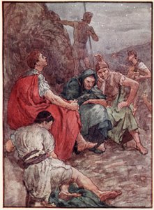 Brutus och hans följeslagare efter slaget vid Philippi, illustration från 
