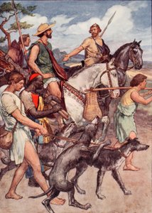 Pelopidas på väg till Thebe, illustration från "Plutarch