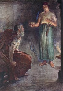Philopoemen in Prison (färg litho) av William Rainey