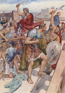 Jakten på Caius Gracchus (färg litho)