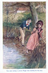 Tom kom springande för att hindra Maggie från att ta bort hennes linje, 1930-talet av William Rainey